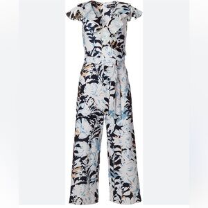 NWT Karl Lagerfeld floral printed ruffle detail jumpsuit